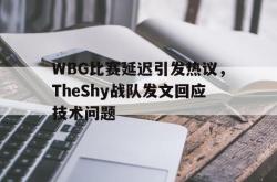 亚博体育APP-WBG比赛延迟引发热议，TheShy战队发文回应技术问题